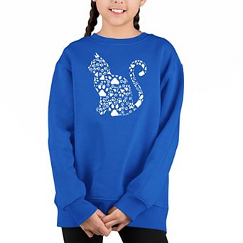 Cat Claws - Girl's Word Art Crewneck Sweatshirt