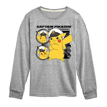 Boys 8-20 Pokemon Captain Pikachu Long Sleeve Graphic Tee