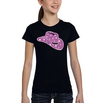 Cowgirl Hat - Girl's Word Art T-shirt