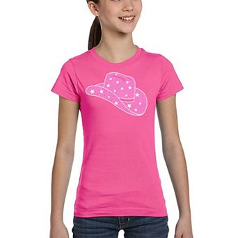 Cowgirl Hat - Girl's Word Art T-shirt