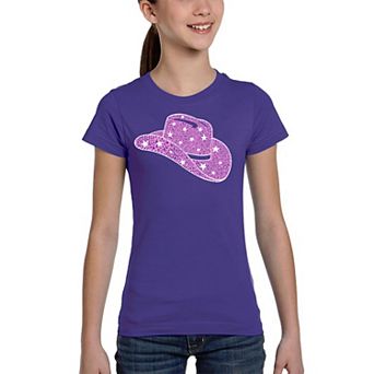 Cowgirl Hat - Girl's Word Art T-shirt