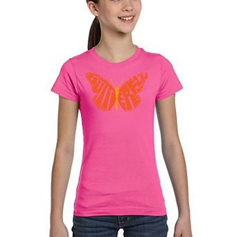 Butterfly - Girl's Word Art T-shirt