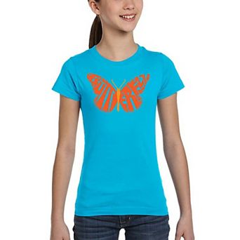 Butterfly - Girl's Word Art T-shirt