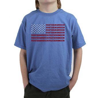 Proud To Be An American - Boy's Word Art T-shirt