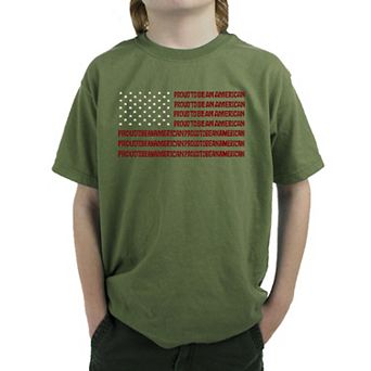 Proud To Be An American - Boy's Word Art T-shirt