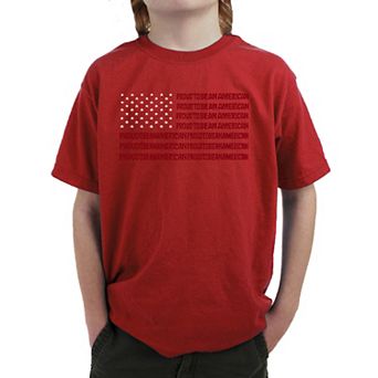 Proud To Be An American - Boy's Word Art T-shirt