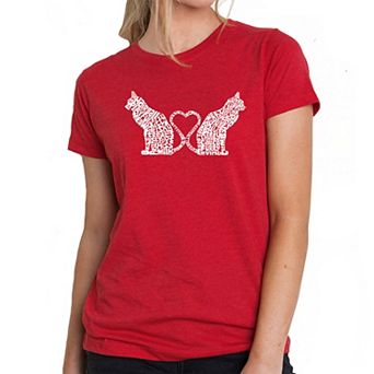 Cat Tail Hearts - Women's Premium Blend Word Art T-shirt