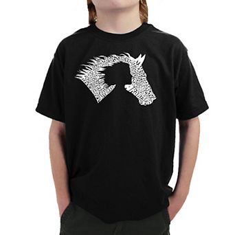 Girl Horse - Boy's Word Art T-shirt