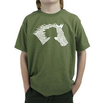 Girl Horse - Boy's Word Art T-shirt