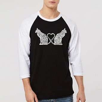Cat Tail Hearts - Men's Raglan Baseball Word Art T-shirt