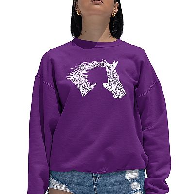 Horse print crew neck sweatshirt sale
