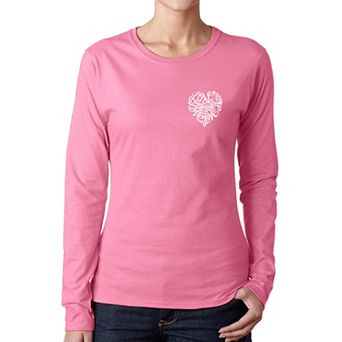 Cursive Heart - Women's Word Art Long Sleeve T-shirt