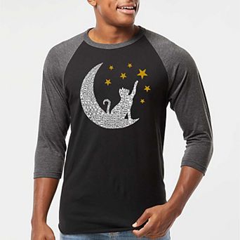 Cat Moon - Men's Raglan Baseball Word Art T-shirt