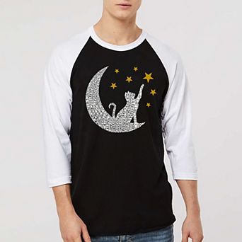 Cat Moon - Men's Raglan Baseball Word Art T-shirt