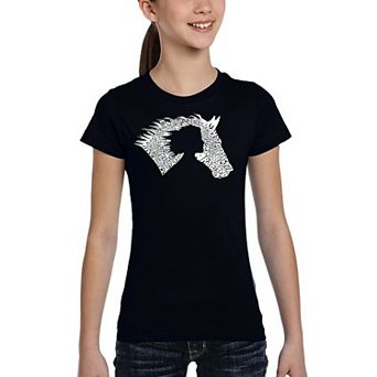 Girl Horse - Girl's Word Art T-shirt