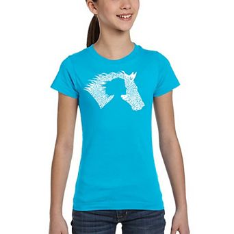 Girl Horse - Girl's Word Art T-shirt
