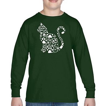 Cat Claws - Boy's Word Art Long Sleeve T-shirt