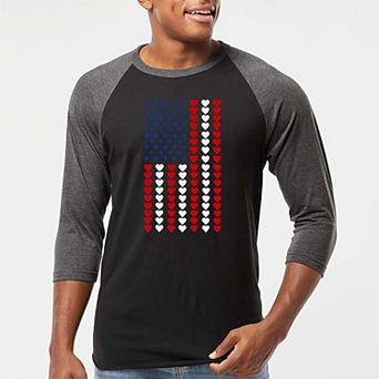 Heart Flag - Men's Raglan Baseball Word Art T-shirt