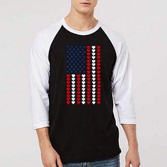 Heart Flag - Men's Raglan Baseball Word Art T-shirt