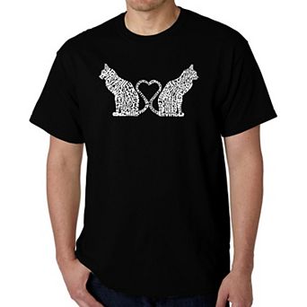 Cat Tail Hearts - Men's Word Art T-shirt