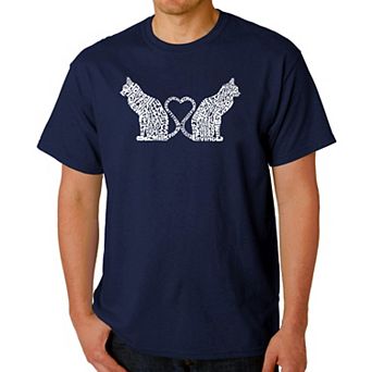 Cat Tail Hearts - Men's Word Art T-shirt