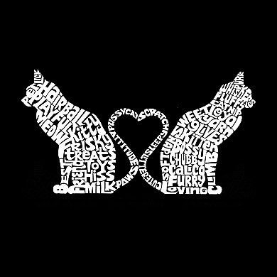Cat Tail Hearts - Men's Premium Blend Word Art T-shirt