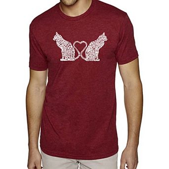 Cat Tail Hearts - Men's Premium Blend Word Art T-shirt