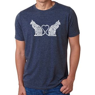 Cat Tail Hearts - Men's Premium Blend Word Art T-shirt