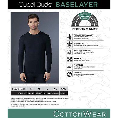Men's Cuddl Duds® Midweight Cottonwear Performance Base Layer Crew Top