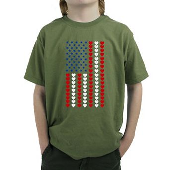 Heart Flag - Boy's Word Art T-shirt