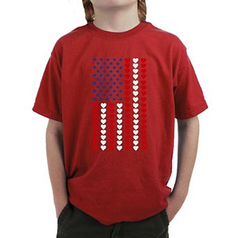Heart Flag - Boy's Word Art T-shirt