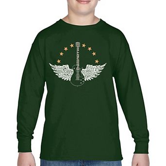 Country Female Singers - Boy's Word Art Long Sleeve T-shirt