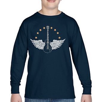 Country Female Singers - Boy's Word Art Long Sleeve T-shirt