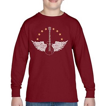 Country Female Singers - Boy's Word Art Long Sleeve T-shirt