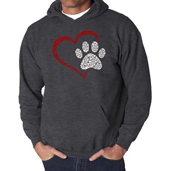 Paw Heart - Men's Word Art Hooded Sweatshirt