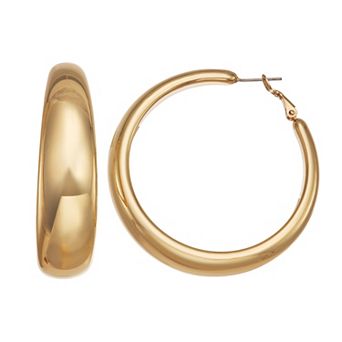 Nine West Puffy Tapered Hoop Earrings