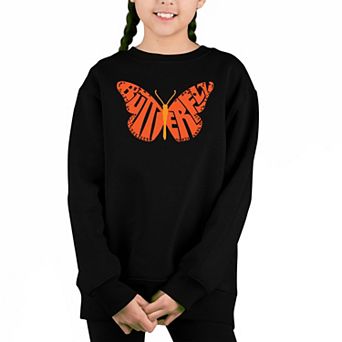 Butterfly - Girl's Word Art Crewneck Sweatshirt
