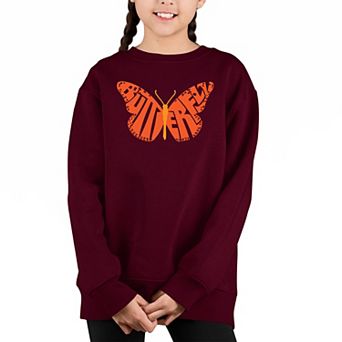 Butterfly - Girl's Word Art Crewneck Sweatshirt