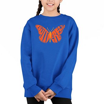 Butterfly - Girl's Word Art Crewneck Sweatshirt