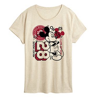 Disney's Mickey Mouse Women's Collegiate Collage Graphic Tee