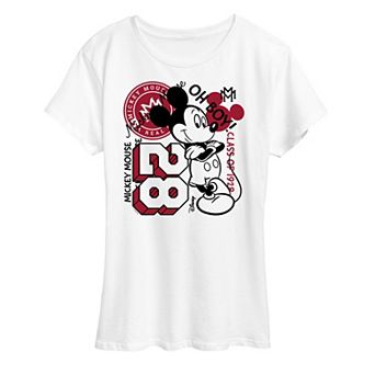 Disney's Mickey Mouse Women's Collegiate Collage Graphic Tee