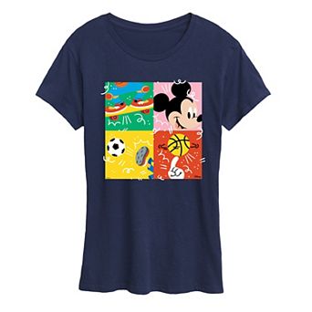 Disney's Mickey Mouse Women's Sports Grid Graphic Tee