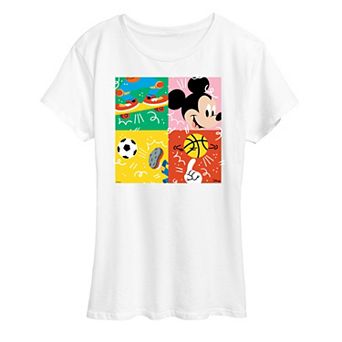 Disney's Mickey Mouse Women's Sports Grid Graphic Tee