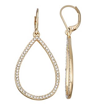 You're Invited Gold Tone Pave Teardrop Earrings