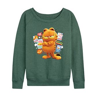 Women's The Garfield Movie Snack Icons French Terry Long Sleeve Tee