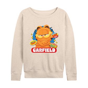 Women's The Garfield Movie Stickers French Terry Long Sleeve Tee