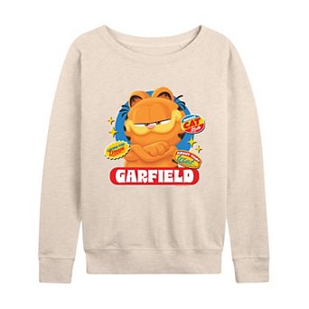 Women's The Garfield Movie Stickers French Terry Long Sleeve Tee