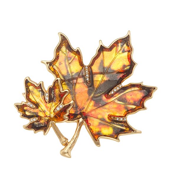 Napier Gold Tone Autumn Fall Leaf Pin