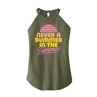 Juniors' Never A Bummer In The Summer High Neck Tank Top