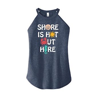Juniors' Shore Is Hot Out Here High Neck Tank Top